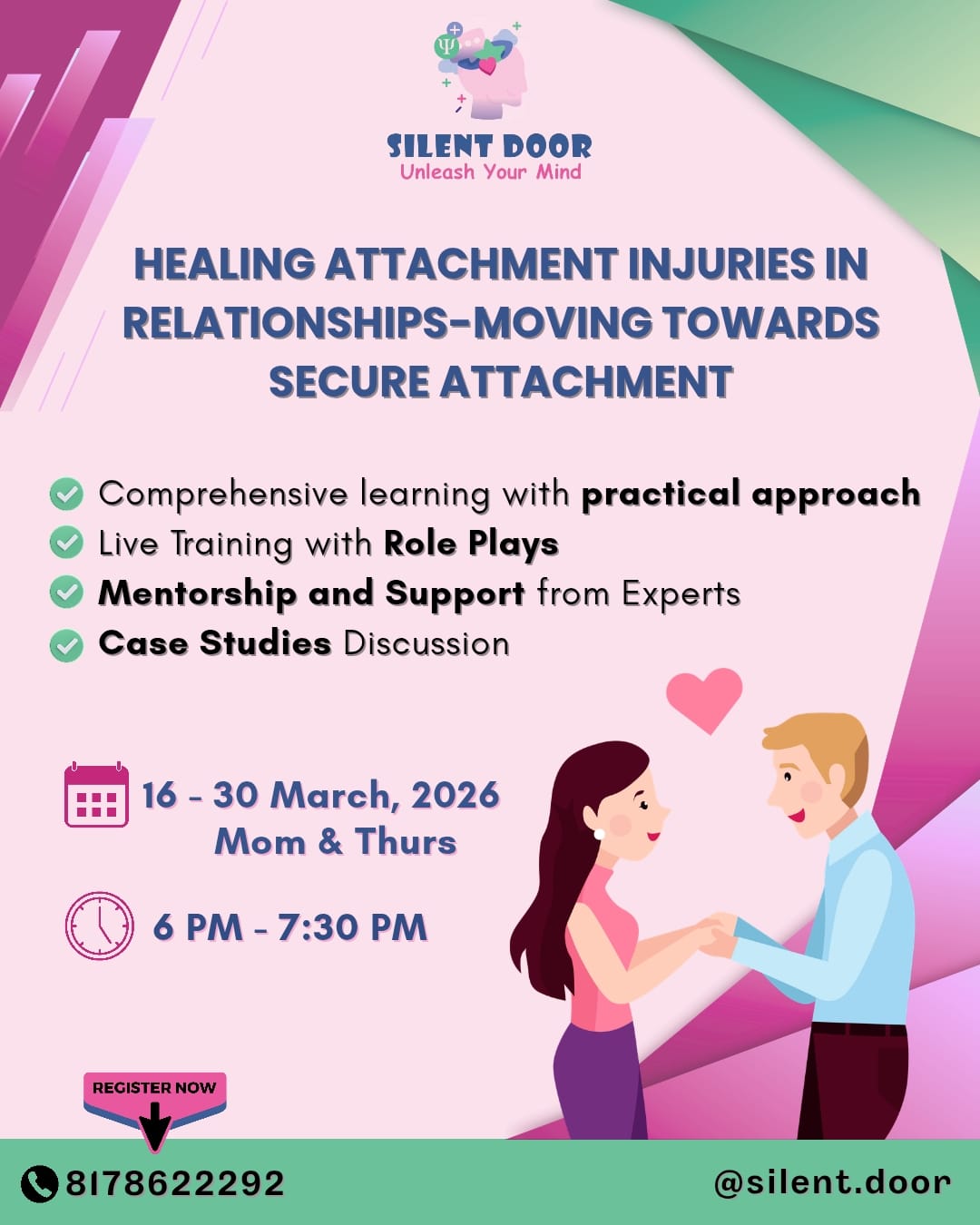Practitioner Course on Healing Attachment Injuries in relationships-moving towards secure attachment