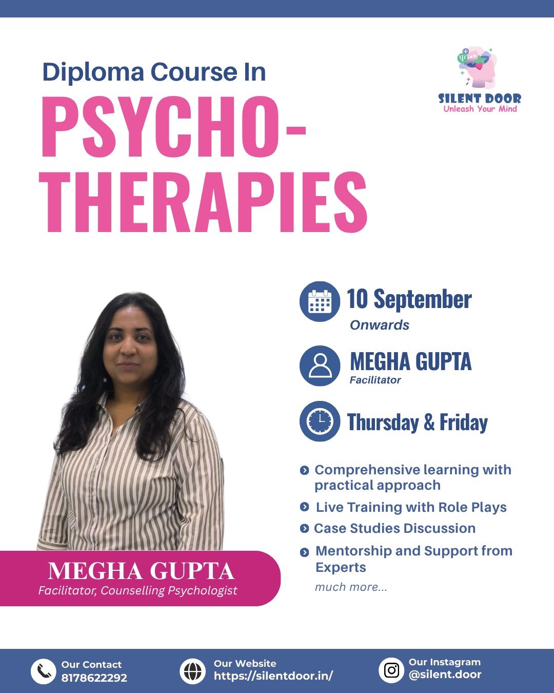 4 Months Diploma in Psychotherapies