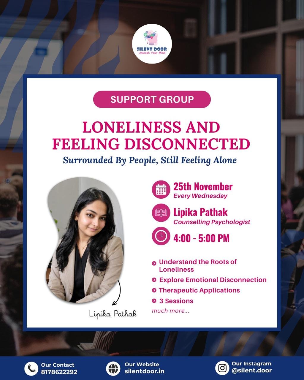 Support Group on Loneliness & Feeling Disconnected: Surrounded by People, Still Feeling Alone